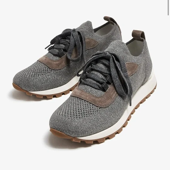 Brand New In Box Brunello Cucinelli Sparkling Knit Sneakers 38.5 - Picture 1 of 16